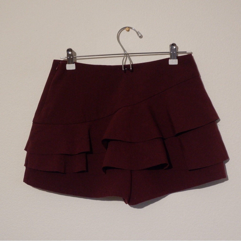 Burgundy Ruffle Skort - Picture 2 of 2